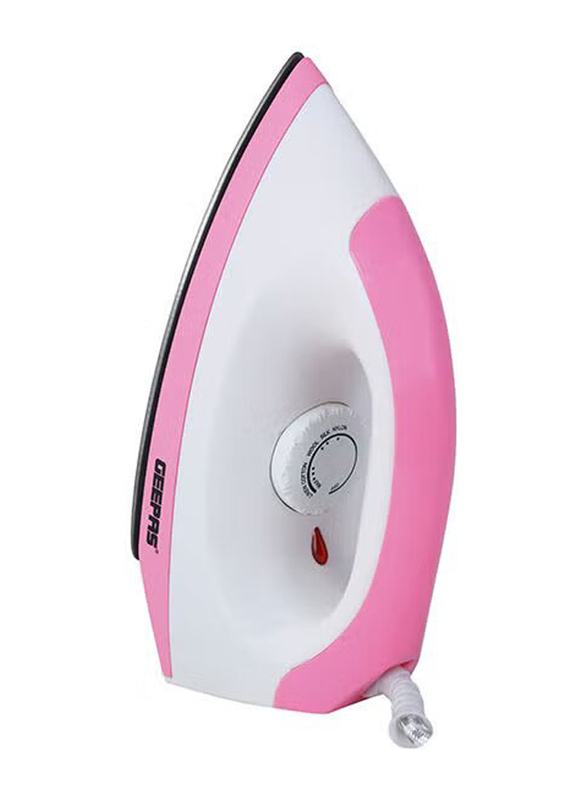 Geepas Non-Stick Coating Plate & Adjustable Thermostat Control Dry Iron, 1200W, GDI7782, Pink/White
