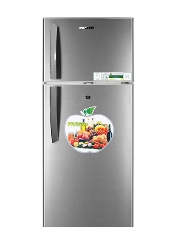 

Nikai 280L Double Door Top Mount Refrigerator, NRF280DN5S, Silver