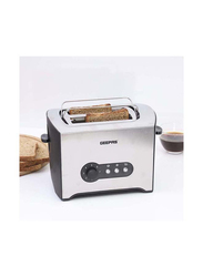 Geepas 2 Slice Toaster Stainless Steel Bread Toaster With High Lift Lever, 900W, Gbt6152, Silver/Black