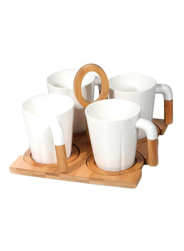 

Royalford 9-Piece Porcelain Coffee Set, RF9636, White/Beige