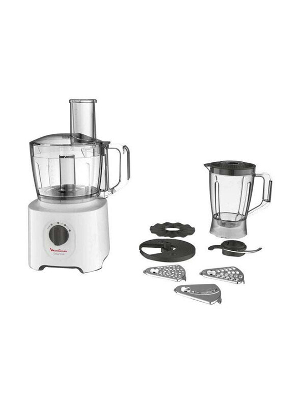 

Moulinex 2.4L Electric Easy Force Food Processor, 800W, FP247127, White/Clear