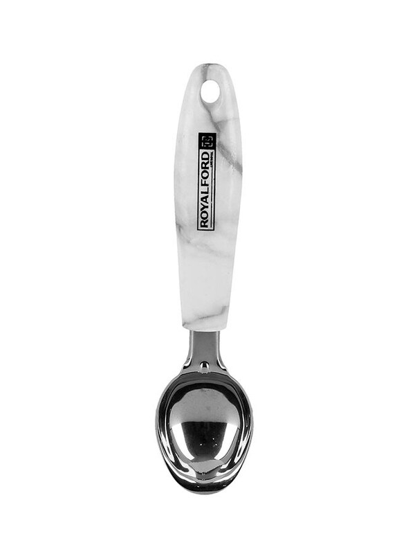 

Royalford 8cm Marble Designed Ice Cream Spoon, RF9548, White/Grey