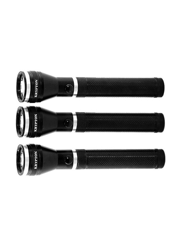 

Krypton Rechargeable LED Flash Light, 3 Piece, Black