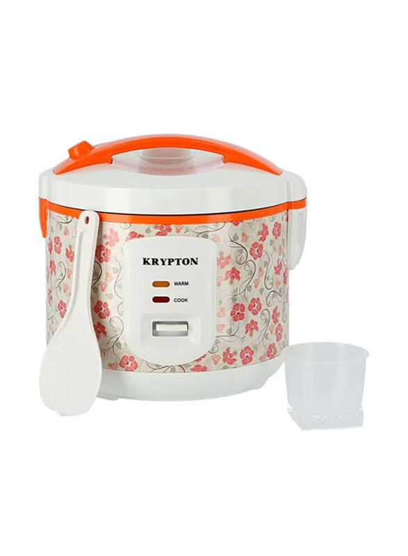 

Krypton Electric Rice Cooker With Steamer, KNRC6022, White/Orange