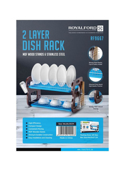 Royalford 2 Layer Dish Rack, 56 x26 x 35cm, Multicolour