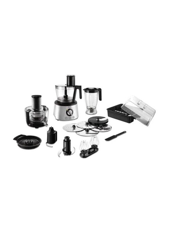 

Philips 2L Countertop Food Processor, 1300W, HR7778/01, Silver/Clear/Black