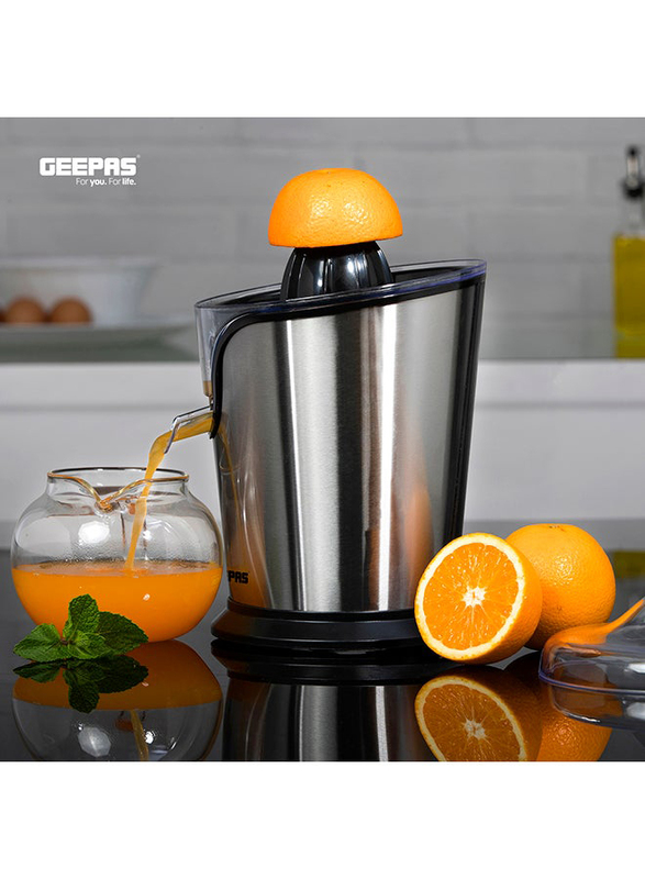Geepas Citrus Electric Orange Juicer, Silver/Black