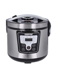 Geepas 1.8L Digital Multi Cooker With 12 Multi Cooking Program Including LED Display Hard and Quality Non-Stick Inner Pot, 700W, GMC35031, Silver/Black