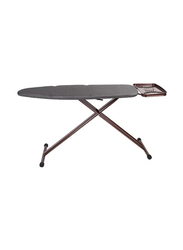 Royalford Portable Ergo-Wide Pro Ironing Board with Steam Iron Rest and Heat Resistant Metallic Cover, 162 x 43 x 96cm, RF9654, Brown