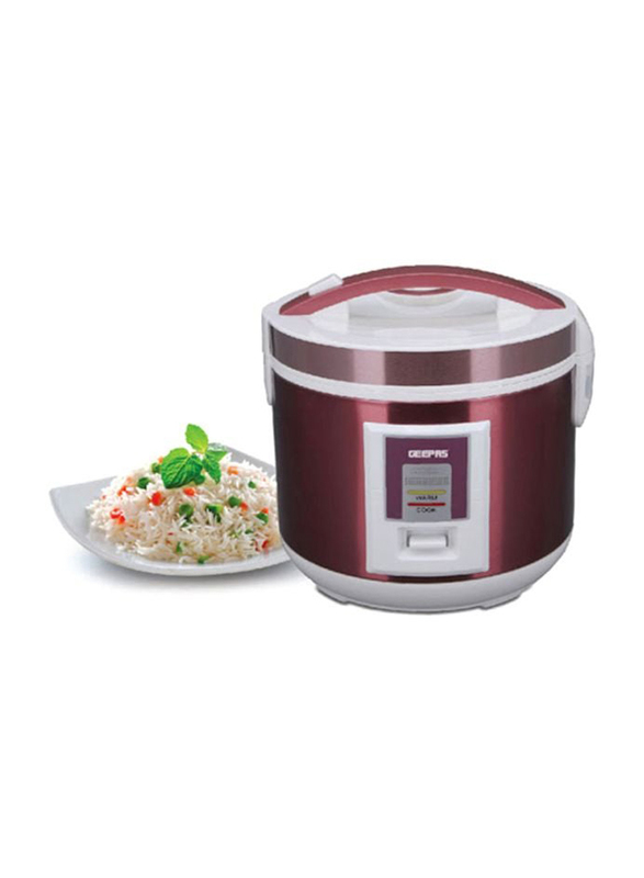 Geepas 1.5L Stainless Steel Rice Cooker, Grc4328, Red