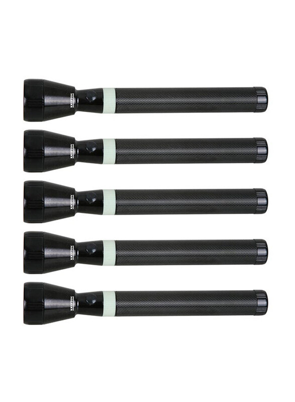 

Krypton Rechargeable LED Flashlight with Adapter, 5 Piece, Black/White