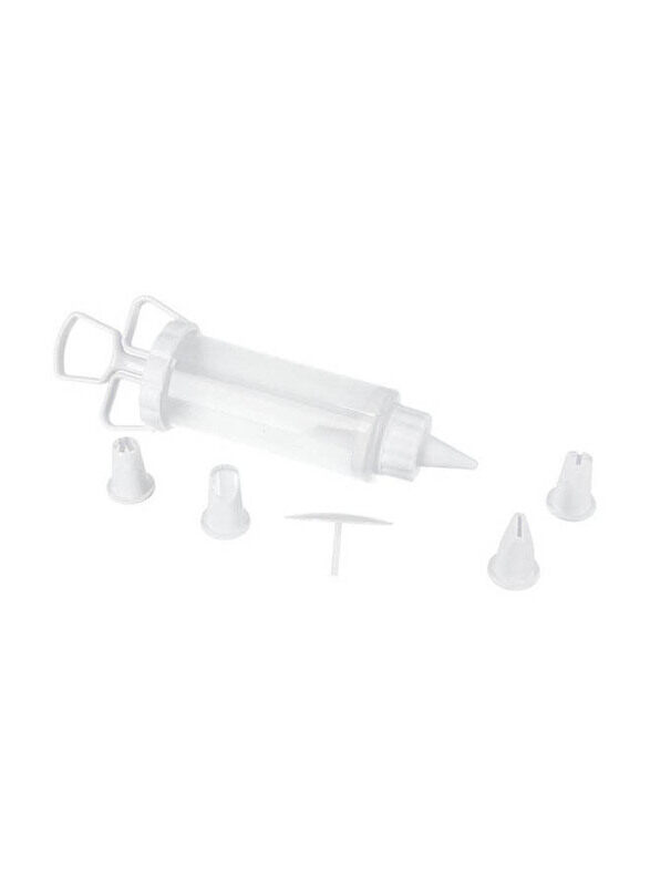 

Royalford 4-Piece Plastic Nozzles with Icing Bag, RF1662-IS5, White/Clear