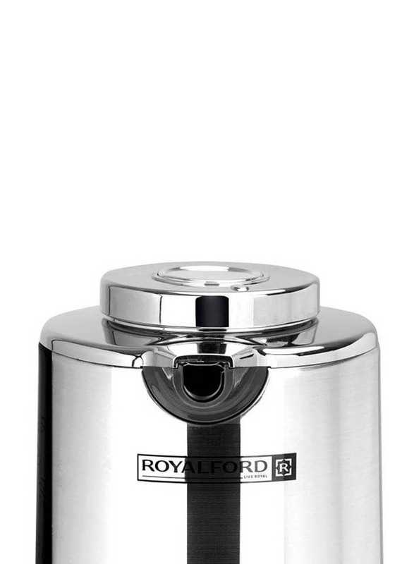 Royalford 1.6 Ltr Stainless Steel Thermos Flask, Silver/Black/Blue