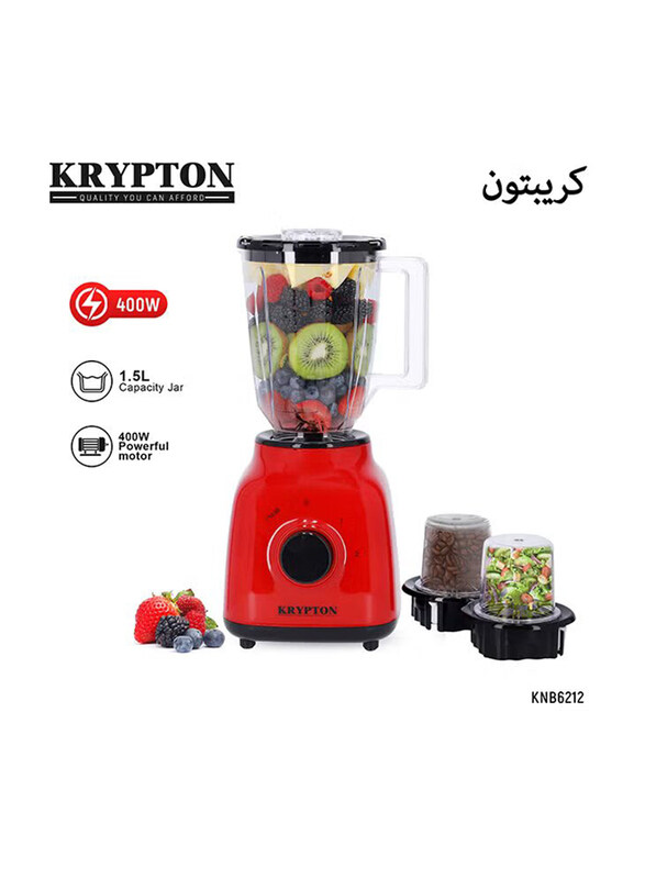 

Krypton 1.5L 3-in-1 Multi Functional Blender, 400W, KNB6212, Red