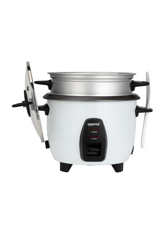

Geepas 1.0L 3 in 1 Function Automatic Rice Cooker, 400W, Grc4325h, White