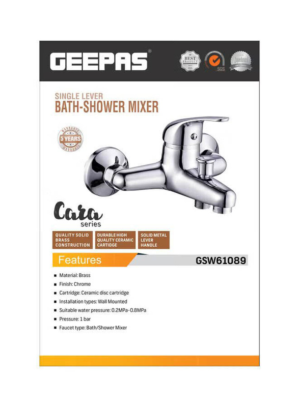 Geepas Geepas Single Lever Bath-Shower Mixer, Silver
