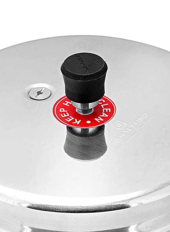 Royalford 2-Piece Aluminium Pressure Cooker Set, RF8428, Silver/Black