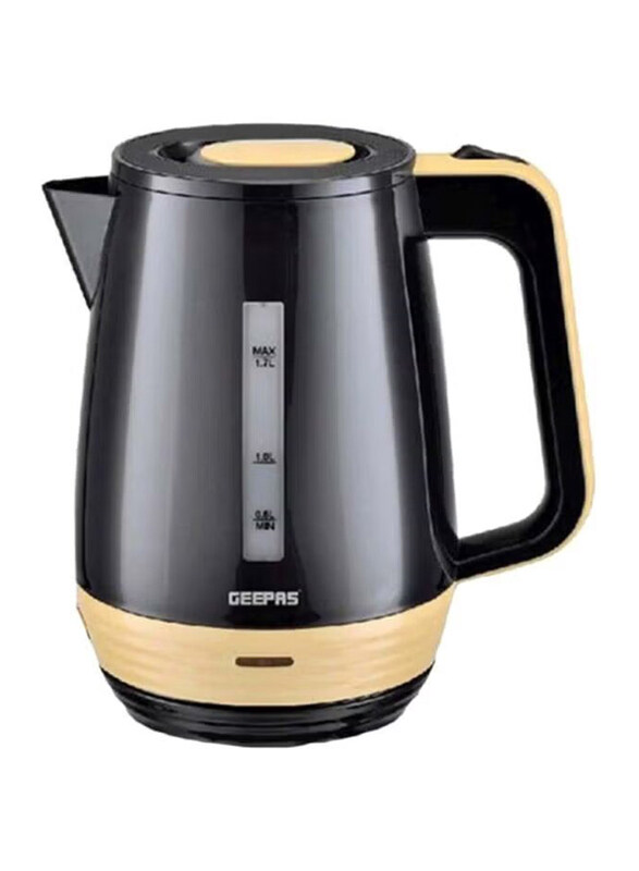 

Geepas 1.7L Portable Electric Kettle, 2200W, GK6122, Black/Gold