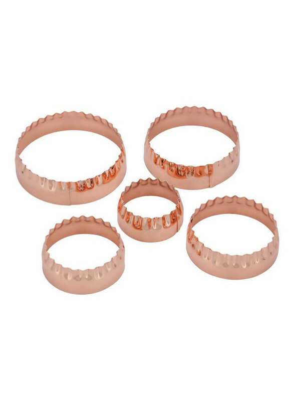 

Royalford 5-Piece Round Shaped Cookie Cutter Set, RF10279, Pink