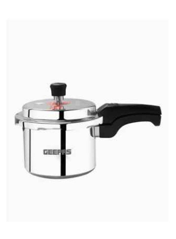 

Geepas 3 Ltr Aluminum Induction Base Pressure Cooker, GPC325, Silver/Black