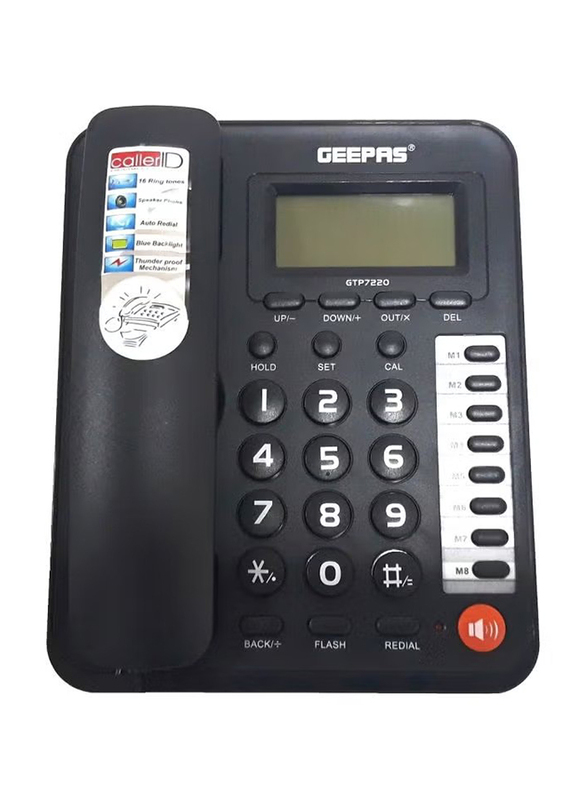 Geepas Executive Telephone With Caller ID, Black