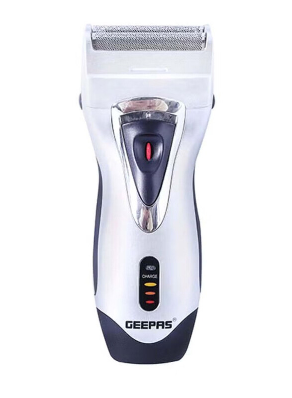 

Geepas 30 Minutes Run Time And 8 Hours Charging Rechargeable Shaver For Men, GSR8695, Silver/Black