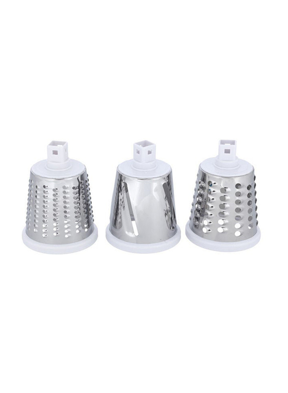 Royalford Manual Stainless Steel Rotary Grater with 3-Interchangeable Blades, Multicolour