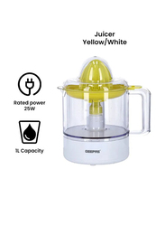 Geepas 1.0L Portable Citrus Juicer Set, 25W, Gcj9900, Yellow/White