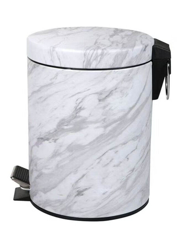 

Royalford 5L Marble Design Dust Bin, White