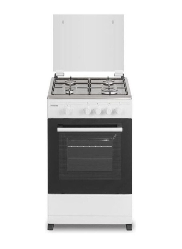 

Nikai 4-Burners Gas Cooking Range with Gas Oven, White/Black