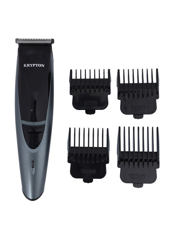 

Krypton Rechargeable Hair Trimmer for Men, KNTR5296, Grey/Black