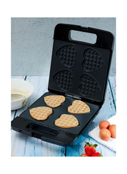 Geepas Non-Stick Heart Waffle Maker, 1400W, GWM36543, Silver/Black