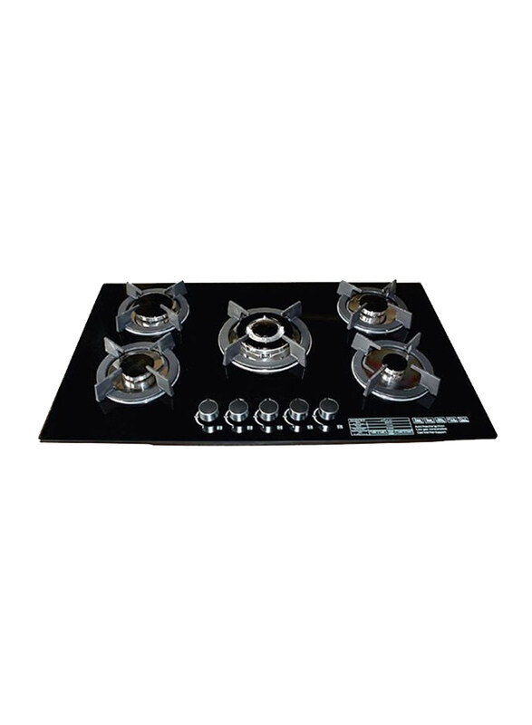 

Geepas 5 Burner Stainless Steel Gas Hob, Ggc31011, Black