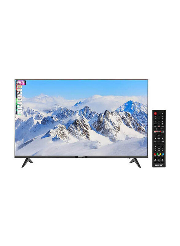 

Geepas 43-Inch Frameless HD Smart LED TV with Wall bracket and Remote Control, GLED4328SXHD, Black