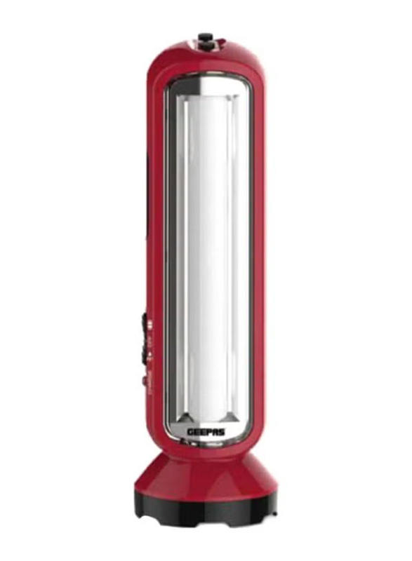 Geepas Rechargeable LED Torch With Emergency Lantern, GFL4663, Red/White/Black