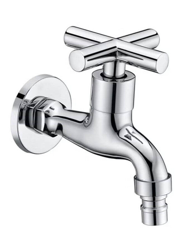 

Geepas Wall Mounted Hose Bib Tap, 12cm, Silver