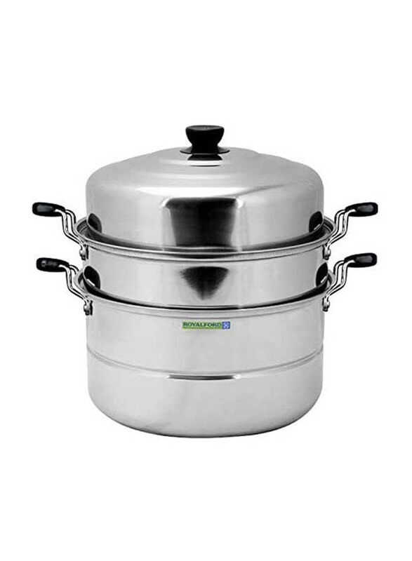 

Royalford 37cm Attractive Double Layer Steamer, RF5014, 50x30x37 cm, Silver