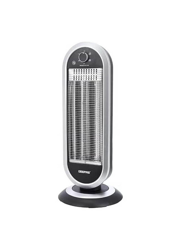 Geepas Wide Angle Oscillation Carbon Heater, 900W, GCH28531, Black/Silver