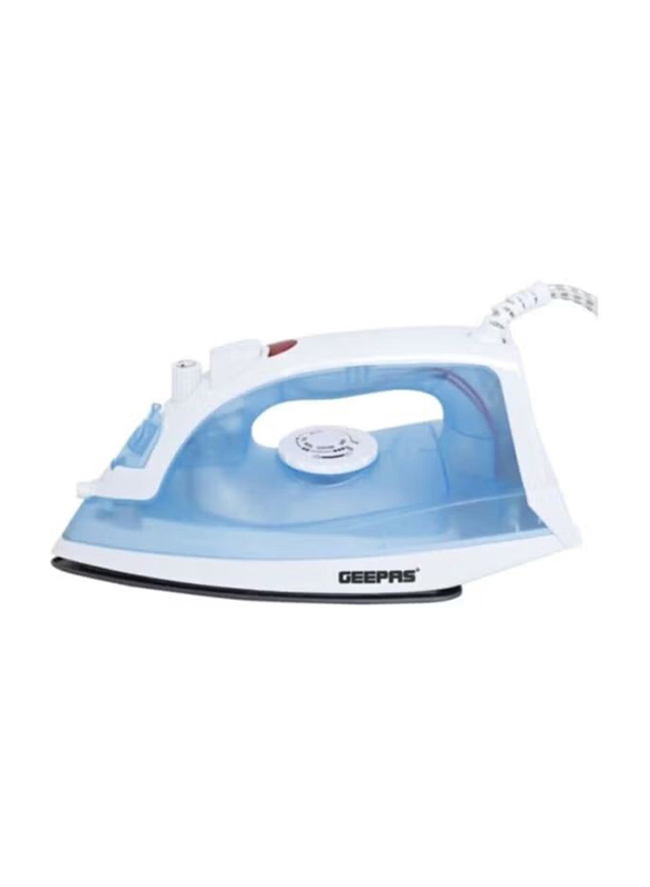 

Geepas Multifunctional Non-Stick Soleplate Wet/Dry Function Steam Iron with Temperature Control, 1600W, GSI7783, Blue/White