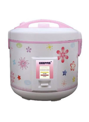 Geepas 1.5L Electric Rice Cooker, 500W, GRC4334, White/Pink/Green