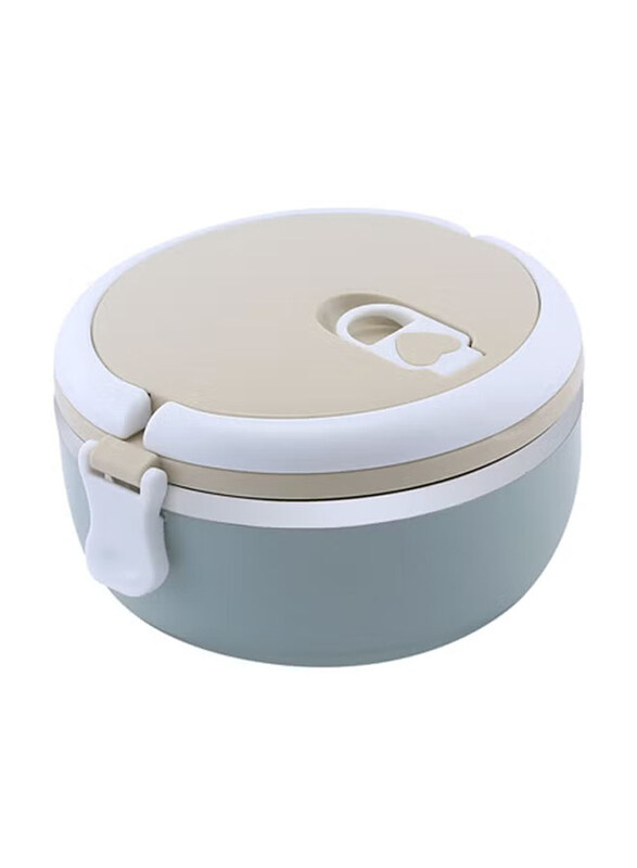 

Royalford Single Layer Round Lunch Box, 700ml, Beige/White/Blue