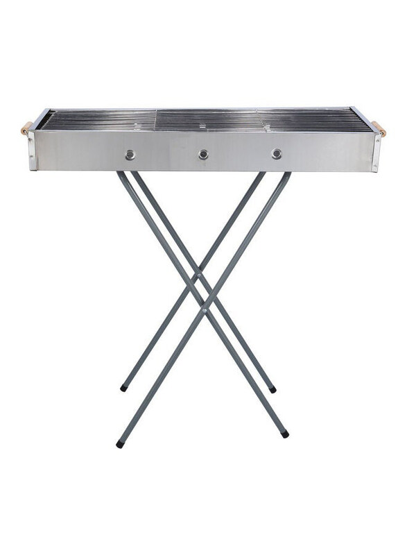 

Royalford 65 x 30 x 67cm Stainless Steel BBQ Stand with Grill, RF10366, Silver