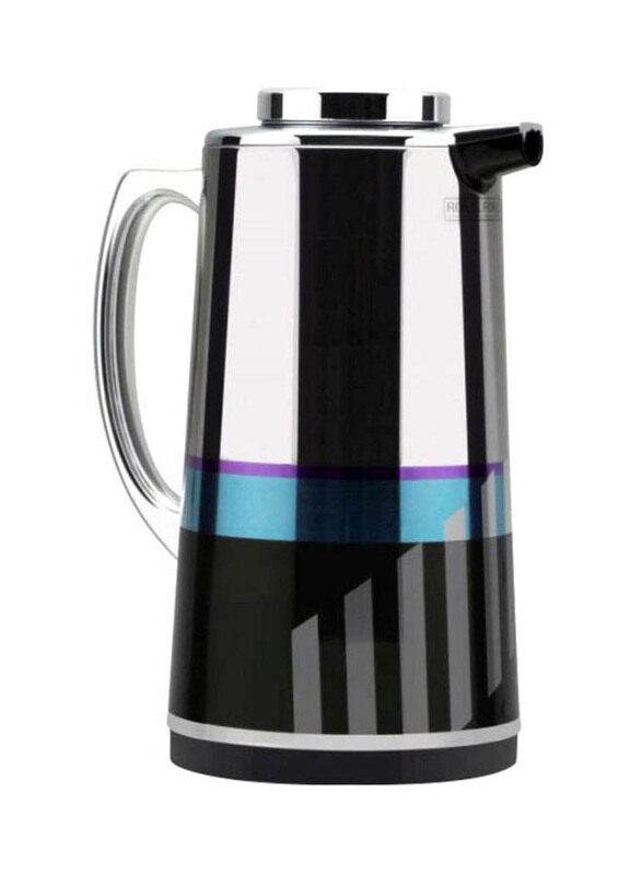 

Royalford 1.6 Ltr Stainless Steel Thermos Flask, Silver/Black/Blue