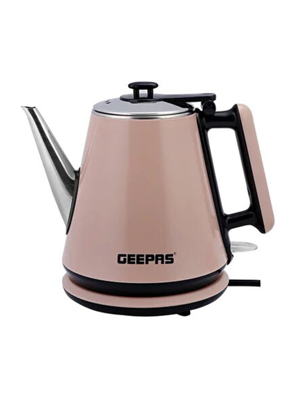 Geepas 1.2L Portable Double Layer Electric Kettle, 1360W, with Inner Stainless Steel & Auto Shut-Off, GK38012, Grey
