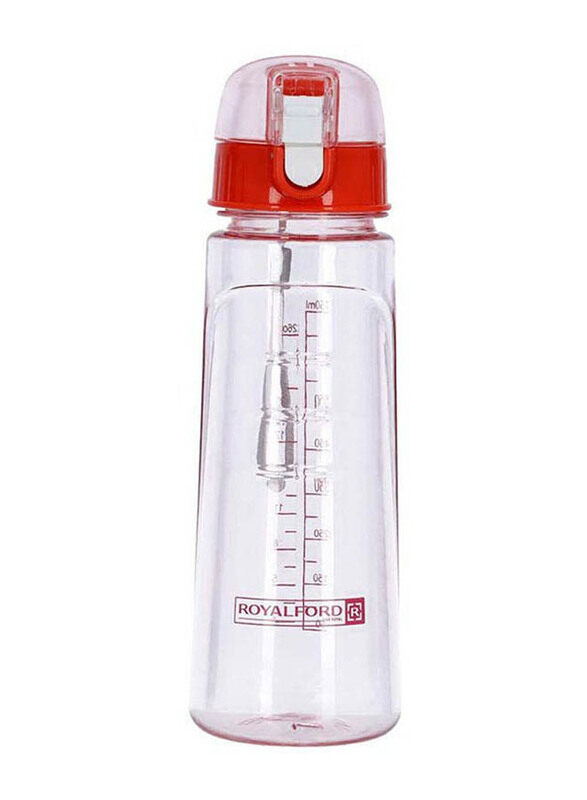 

Royalford Attractive Water Bottle, Transparent/Red