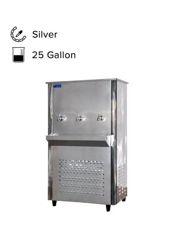 

Super General 25 Gallon Stainless Steel 2-Tap Water Cooler, 7200W, SGCL32T2, Silver
