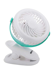 Geepas Rechargeable Clip Fan with Light, GF21137, White