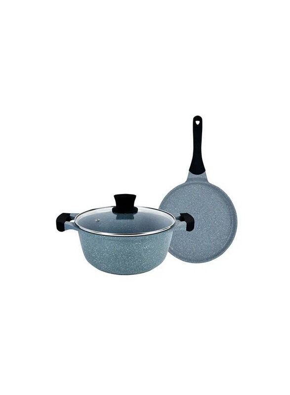 

Winsor 3-Piece Cast Aluminum Round Granite Non-Stick Pan, Grey