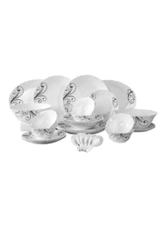 Royalford 34-Piece 36.2cm Opal Ware Dinner Set for 6, RF8985, White