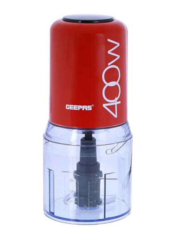 

Geepas Mini Food Processor/Chopper, 400W, with Stainless-Steel Blades for Blending & Chopping, Perfect for Salads, Salsa, Pesto, Curry Paste, GMC42019